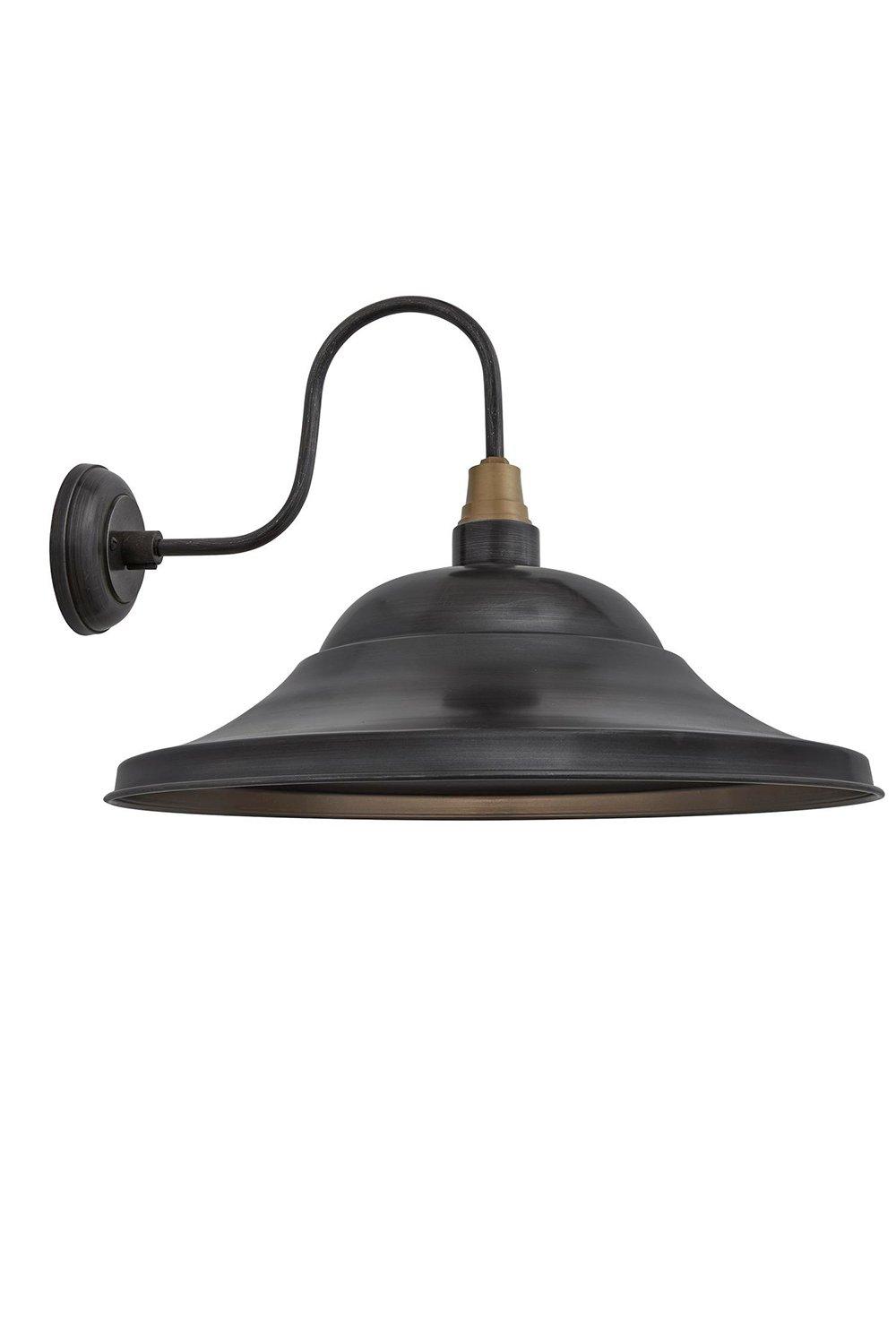 Swan Neck Giant Hat Wall Light, 21 Inch, Pewter